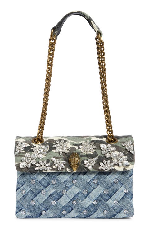 Kensington Crystal Denim Convertible Shoulder Bag