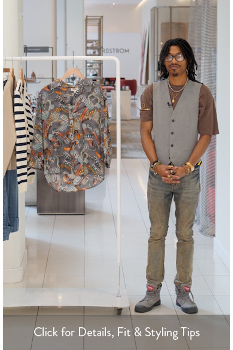 Dani Three-Quarter Sleeve Silk Button-Up Shirt video