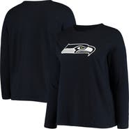 FANATICS Women's Fanatics Branded College Navy Seattle Seahawks Plus Size Primary Logo Long Sleeve T-Shirt