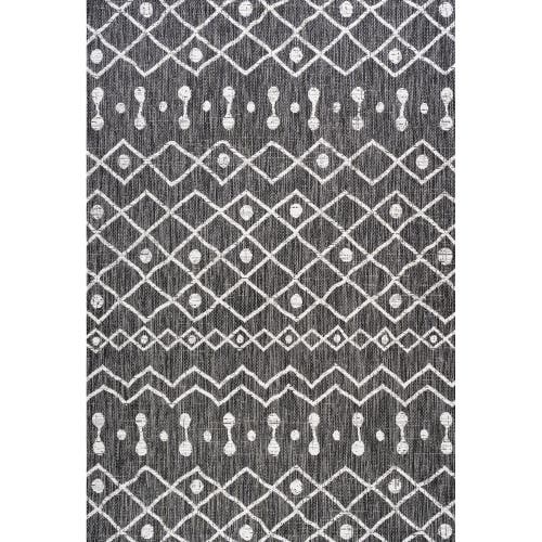 Jonathan Y Nokat  Bohemian Indoor/outdoor Area Rug In Black/ivory