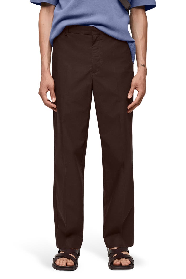 Regular Fit Cotton Pants, Main, color, BROWN