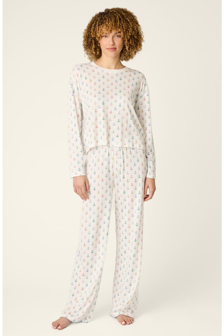 Meet Me By the Sea Jersey Pajama Pants, Alternate, color, IVORY