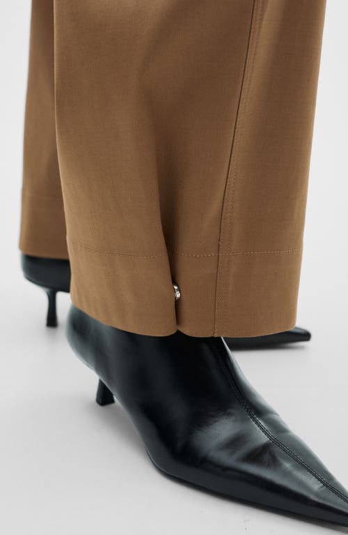 Mango Cargo Straight Leg Pants In Medium Brown