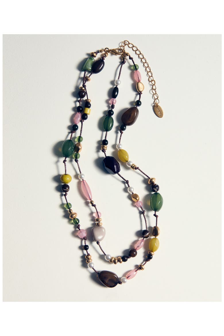 Beaded Layered Necklace, Alternate, color, PASTEL GREEN