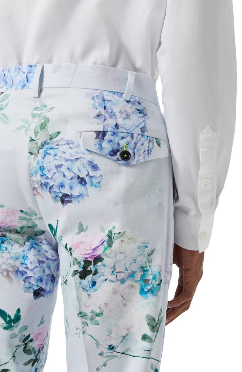 Twisted Tailor Pickhurst Slim Fit Blue Floral Suit Trousers, Alternate, color, 