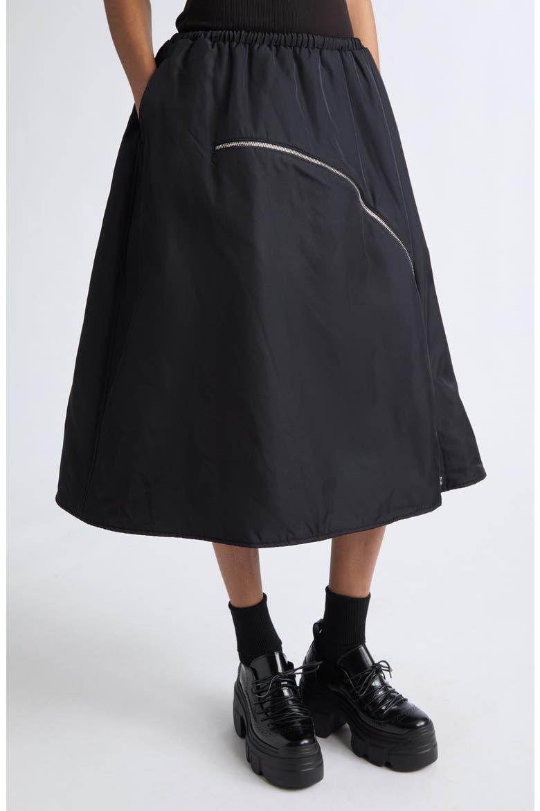 A-Line Bomber Skirt, Alternate, color, BLACK