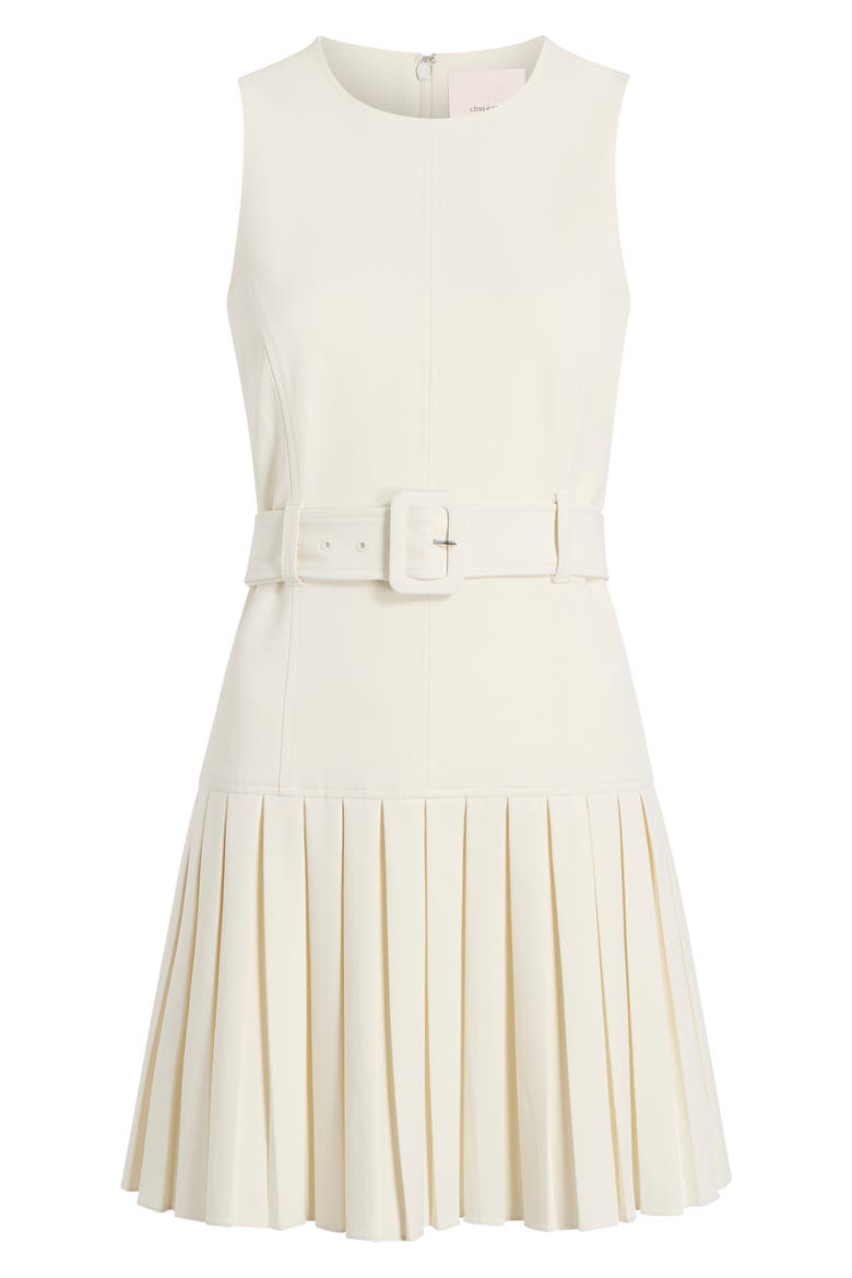 Charolette Sleeveless Belted Minidress, Alternate, color, IVORY