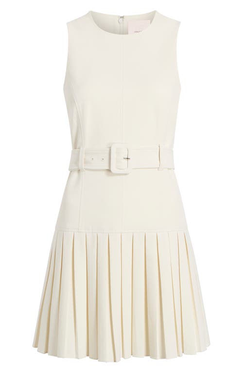 Cinq À Sept Charolette Sleeveless Pleated Mini Dress In Ivory