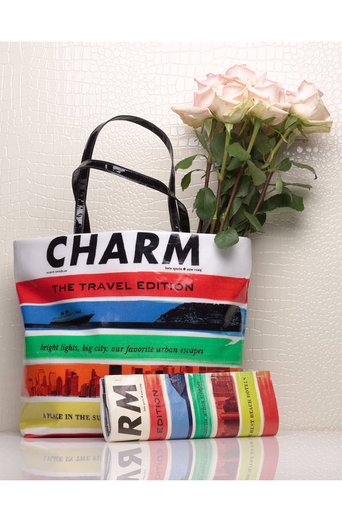 'charm - travel magazine' clutch, Alternate, color, MULTI