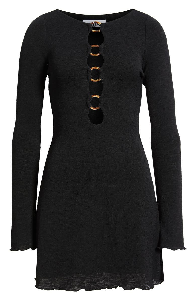 Princess Polly DEJONGE RING MINI DRESS BLACK, Alternate, color, Black