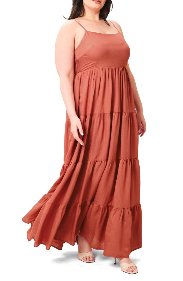 FLYING TOMATO Sleeveless Maxi Dress, Alternate, color, Bronze