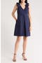 Bow Shoulder Sleeveless Jacquard Trapeze Dress