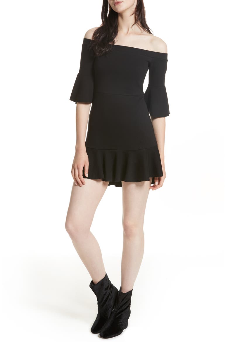 Flower Market Minidress, Main, color, BLACK