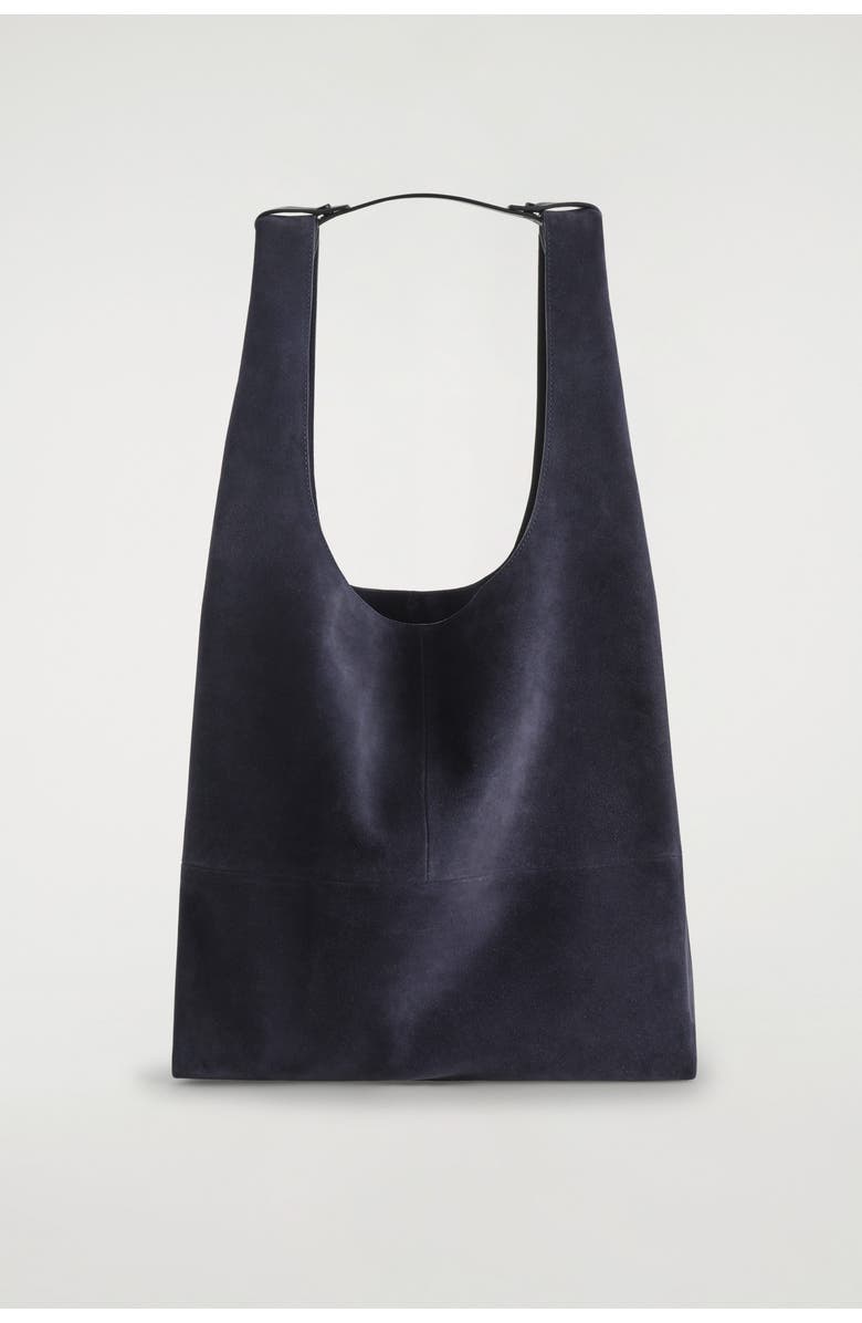 COS Slouchy Tote - Suede, Main, color, Navy