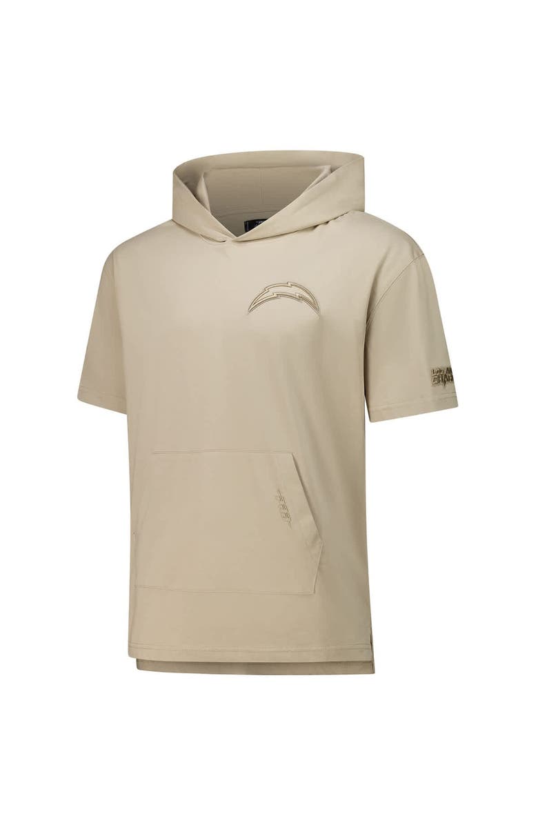 PRO STANDARD Men's Pro Standard Tan Los Angeles Chargers Neutrals Capsule Short Sleeve Pullover Hoodie, Alternate, color, Tan
