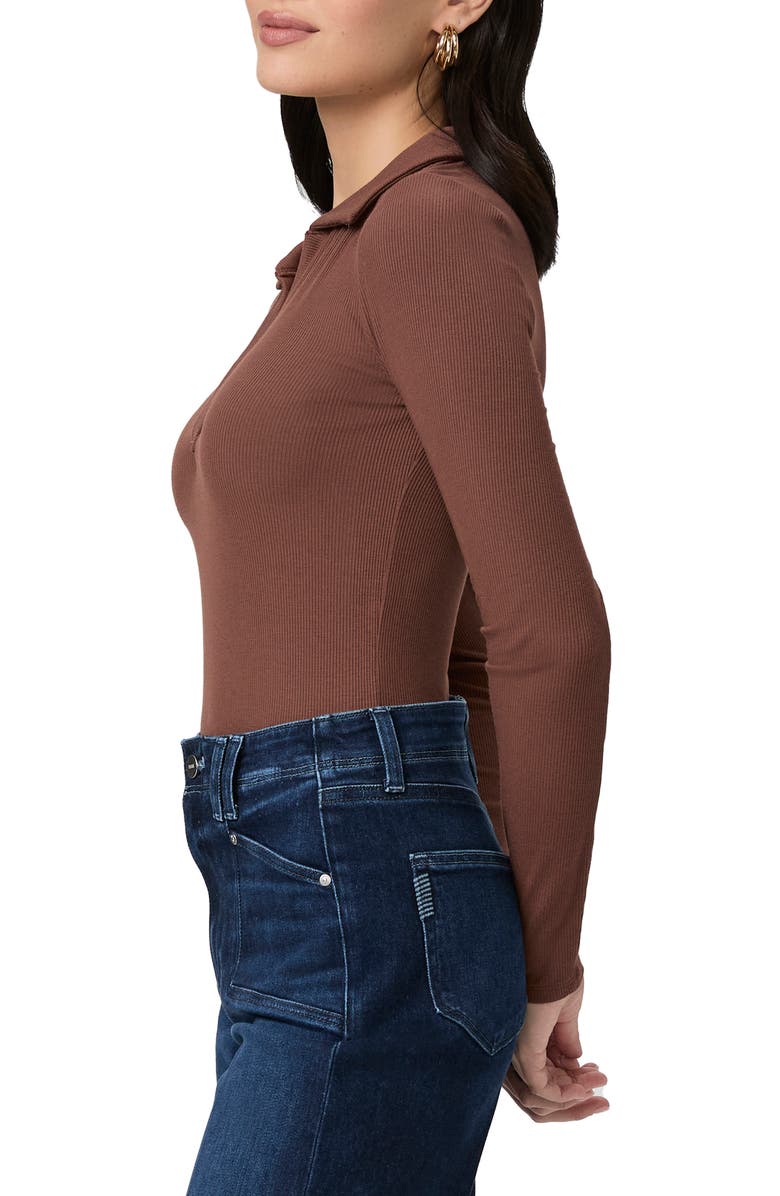 PAIGE Silene Rib Polo Top, Alternate, color, French Press