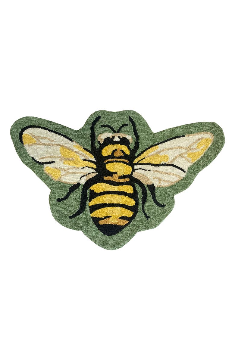 R16 HOME Bee Shaped Indoor/Outdoor Doormat, Main, color, Sage White