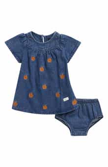 Embroidered Denim Dress & Bloomers
