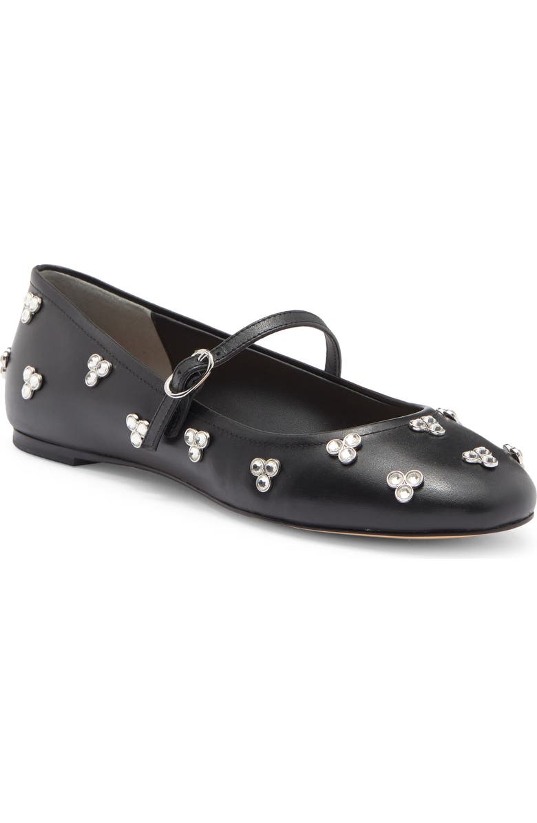 Stuart Weitzman Tammy Crystal Mary Jane Flat, Main, color, Black