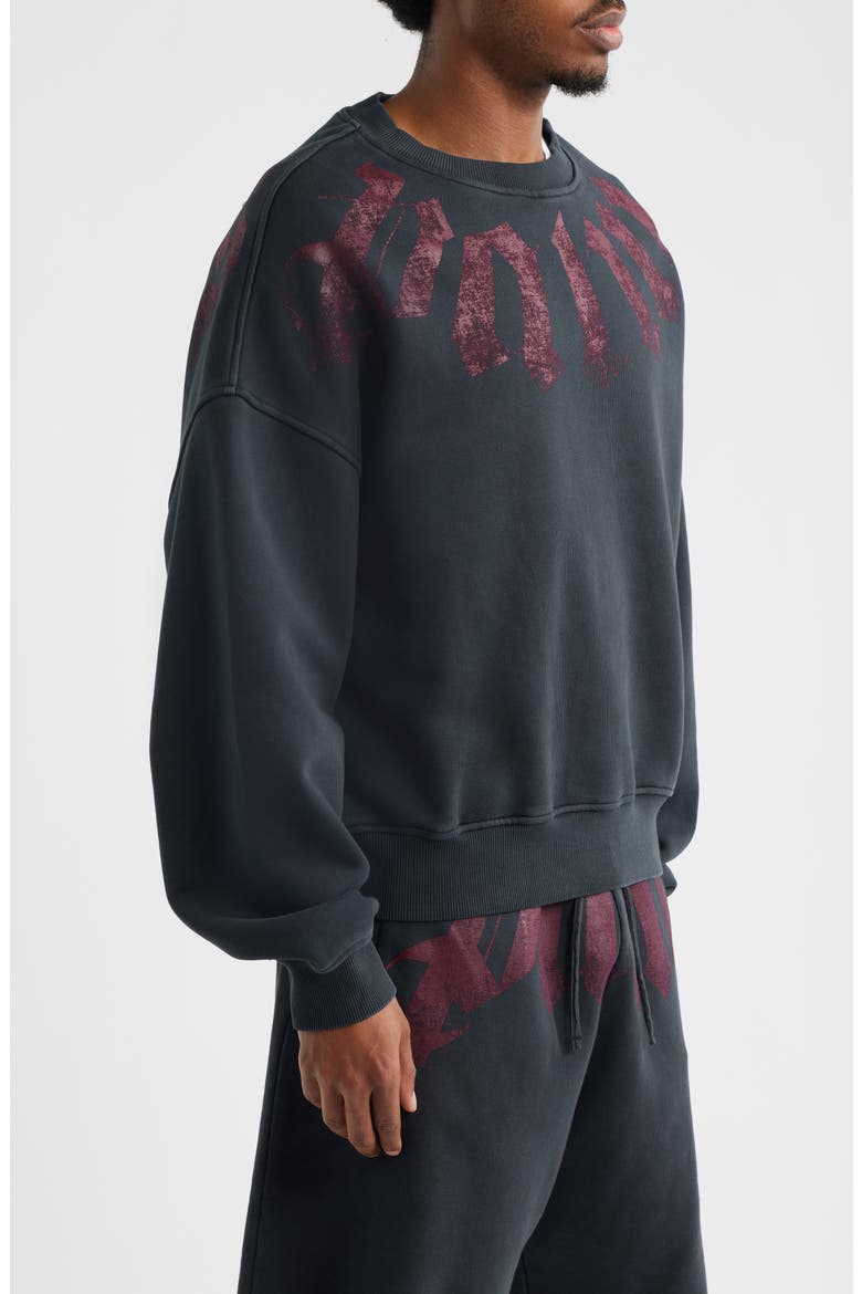 Big Neck Logo Sweatshirt, Alternate, color, BLACK BURGUNDY