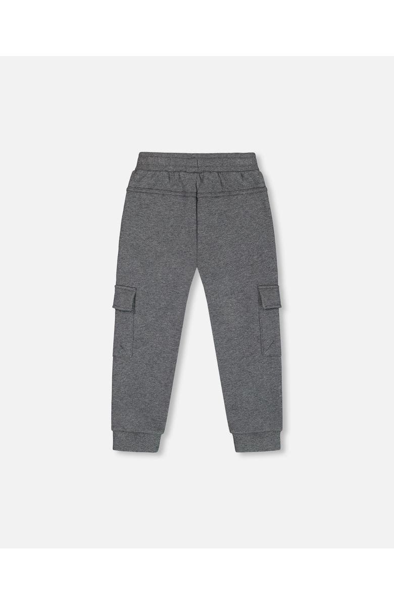 Deux par Deux Boy's Fleece Sweatpants With Cargo Pockets Dark Gray, Alternate, color,