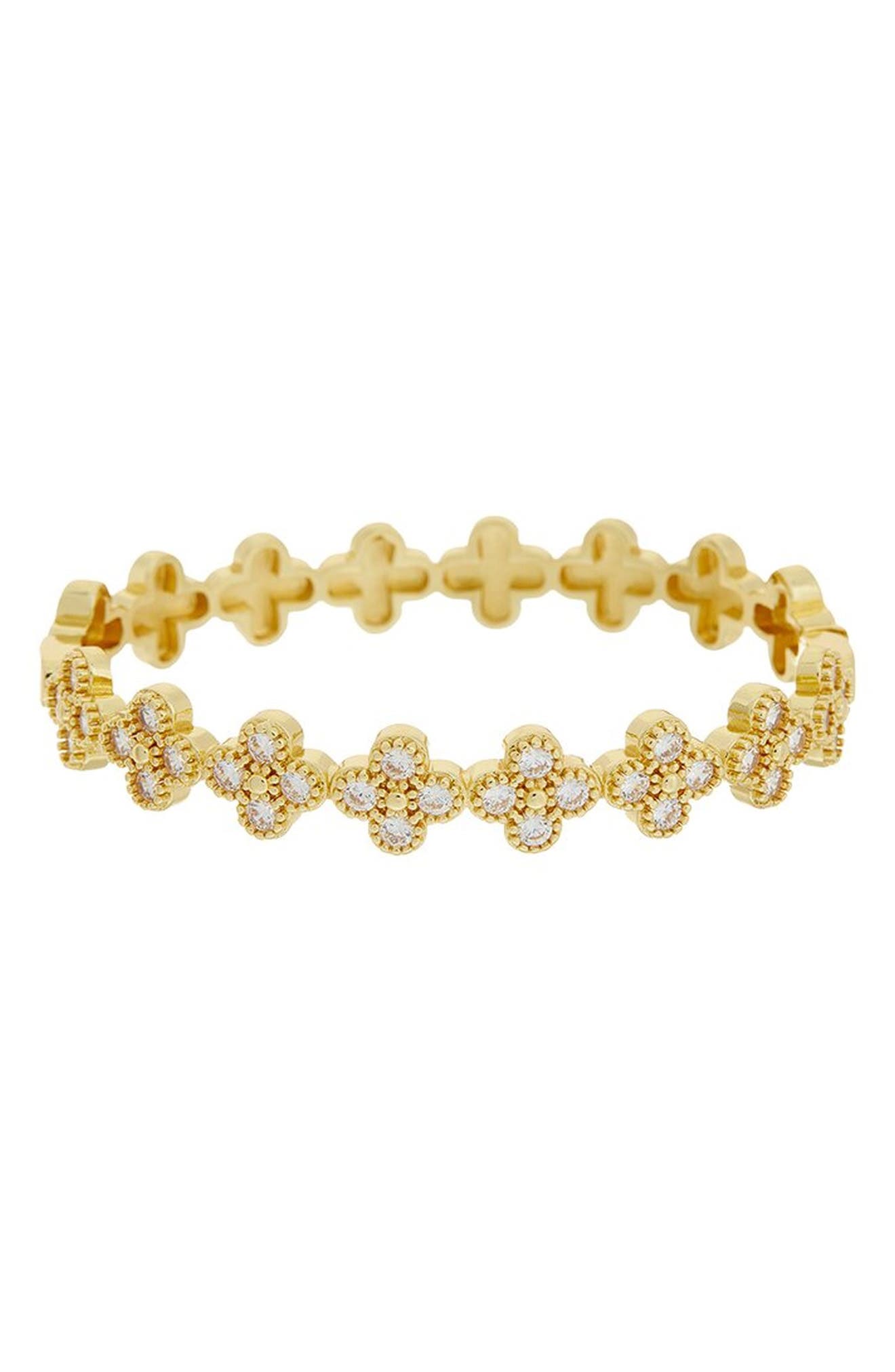 Cubic Zirconia Quatrefoil Bangle