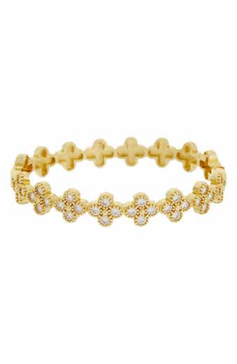 Cubic Zirconia Quatrefoil Bangle