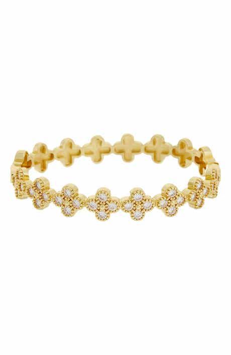 Cubic Zirconia Quatrefoil Bangle