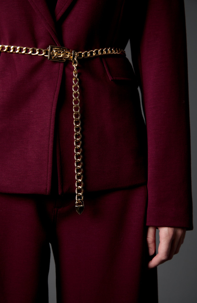 BLUE REVIVAL Taylor Belted Blazer, Alternate, color, Vampy