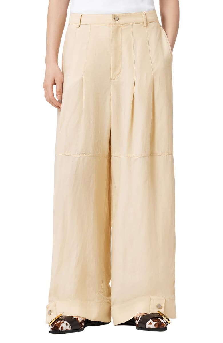 AllSaints Sherell Wide Leg Pants, Main, color, Ecru