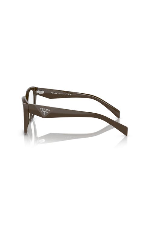 Prada 54mm Irregular Optical Glasses In Brown