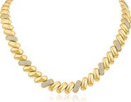 CZ by Kenneth Jay Lane Alternating Pave Link Collar Necklace