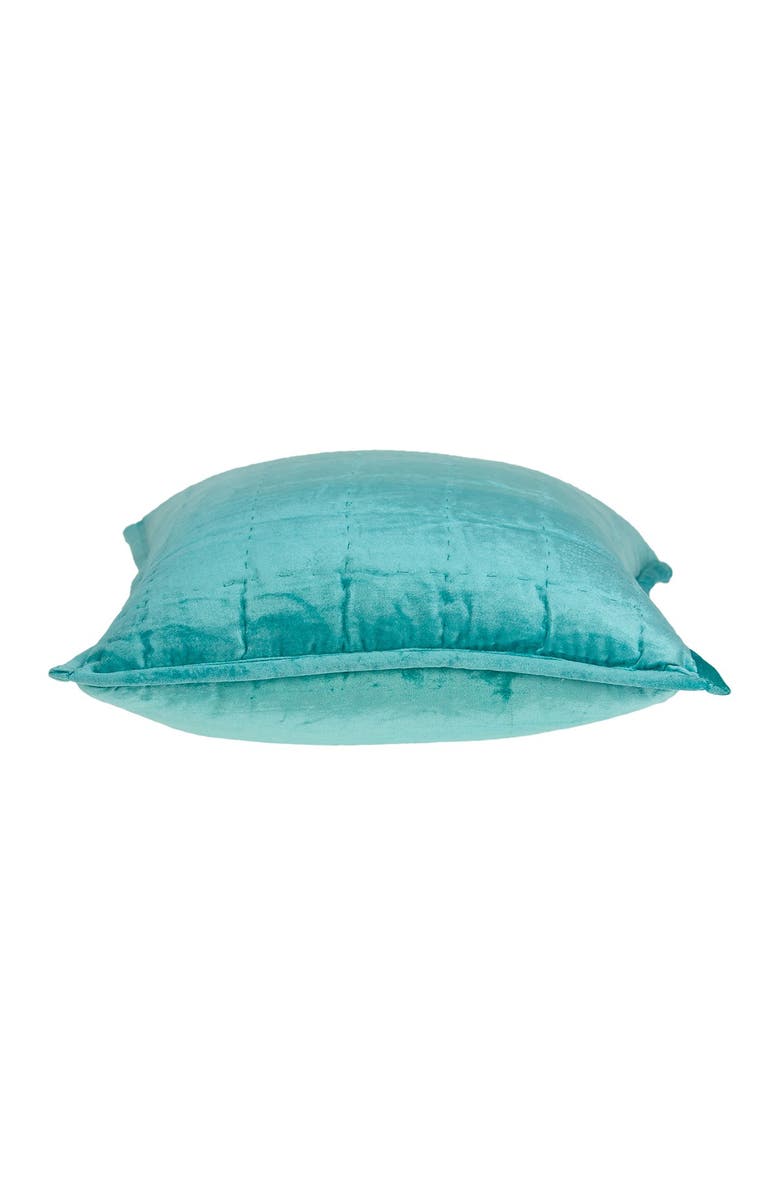 PARKLAND COLLECTION Gorty Transitional Solid Quilted Pillow - 20" x 20" - Aqua, Alternate, color, Aqua