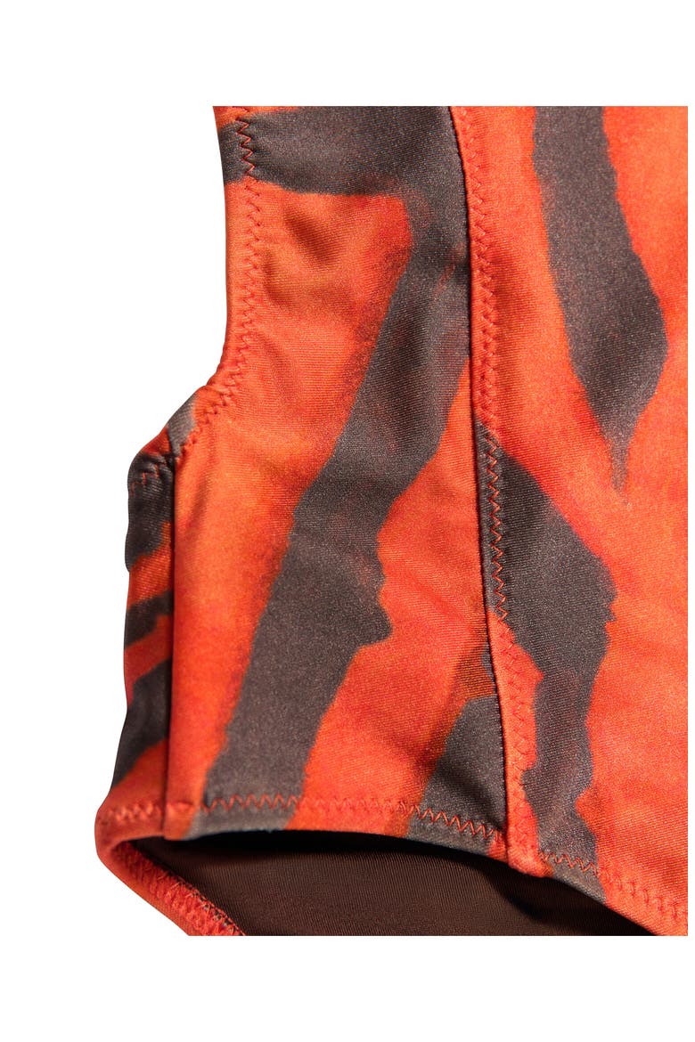 Animal Print Halter One-Piece Swimsuit, Alternate, color, ORANGE