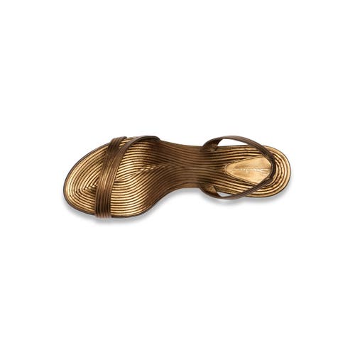 Santoni Mid-heel Sandal In Gold