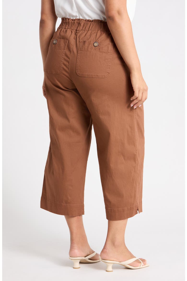 Button Pocket Crop Wide Leg Pants, Alternate, color, RAW UMBER