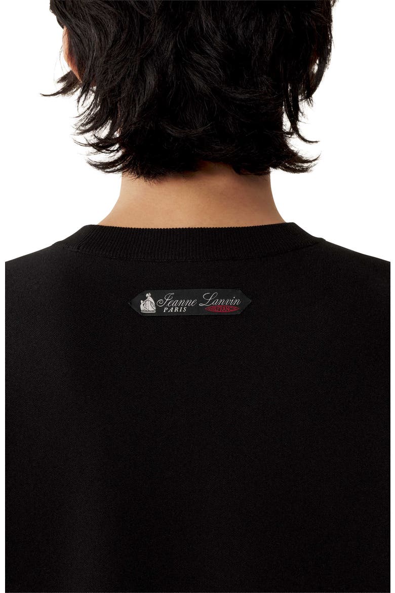 Loose-Fit T-Shirt In Silk And Cotton Jacquard, Alternate, color, Black/Ecru