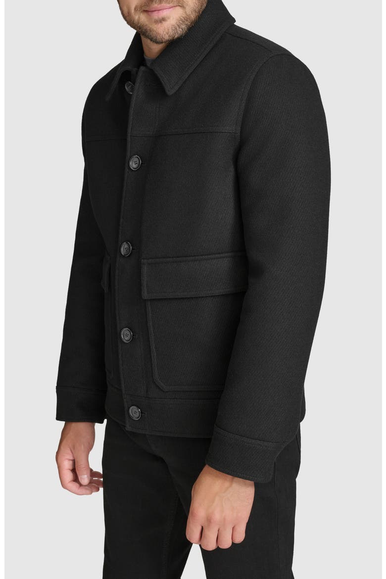 Insulated Wool Blend Twill Shirt Jacket, Alternate, color, BLACK