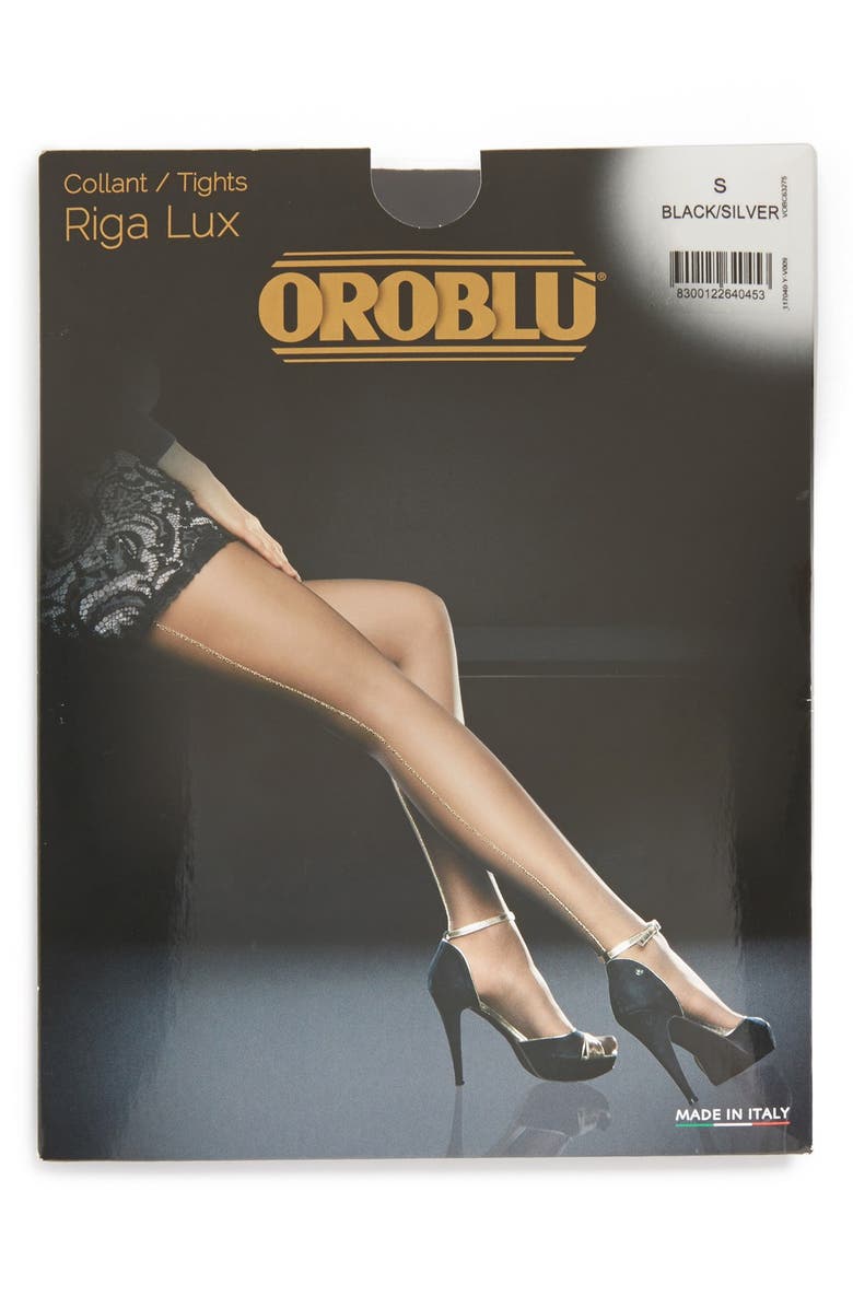 Oroblu Riga Tights, Alternate, color, Black/Silver
