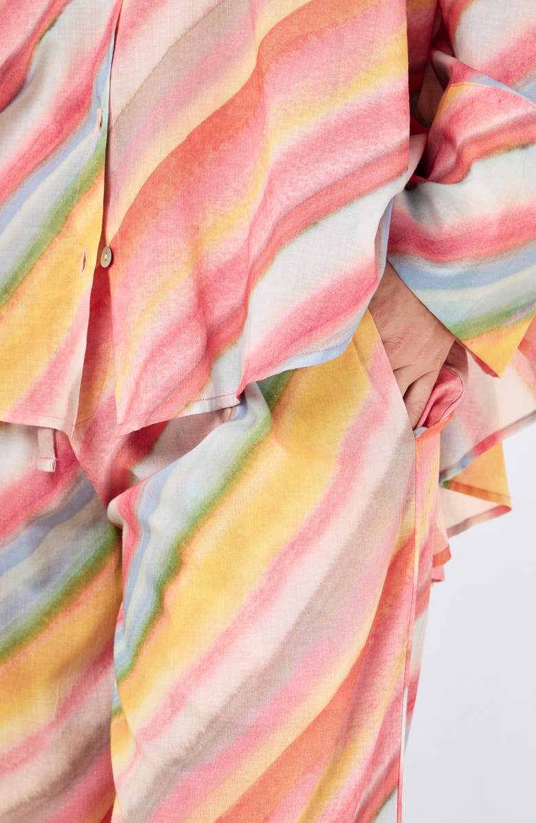 Papinelle Sophie Stripe Cotton Pajamas, Alternate, color, Sorbet Pink