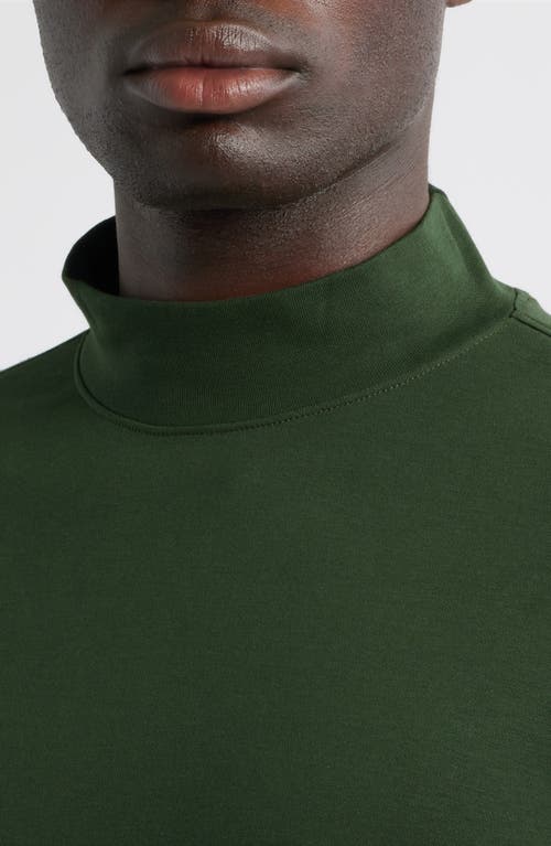Scott Barber Pima Cotton Interlock Mock Neck Top In Green