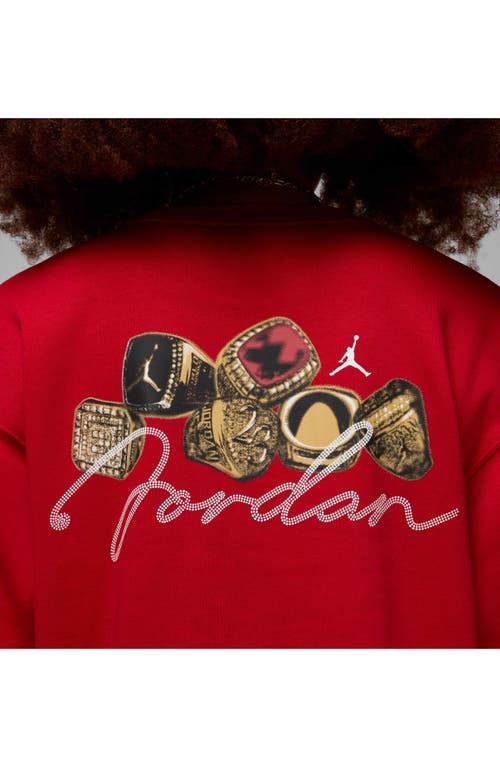 Nike Brooklyn Fleece Crewneck Sweatshirt In Gym Red/white