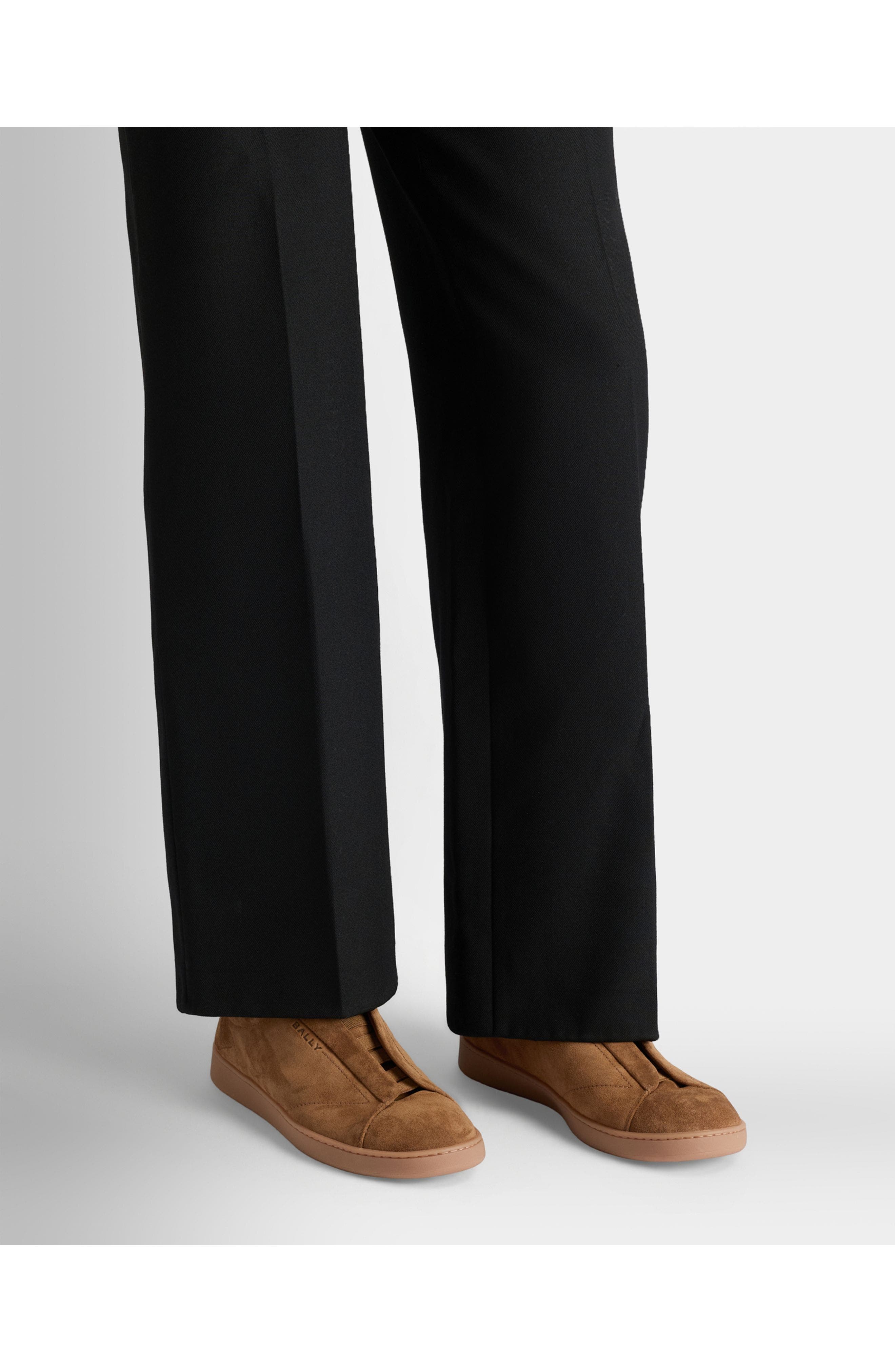 Bally Retro Crest Sneaker in Light Suede, Alternate, color, Brown