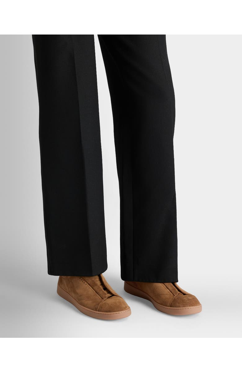 Bally Retro Crest Sneaker in Light Suede, Alternate, color, Brown