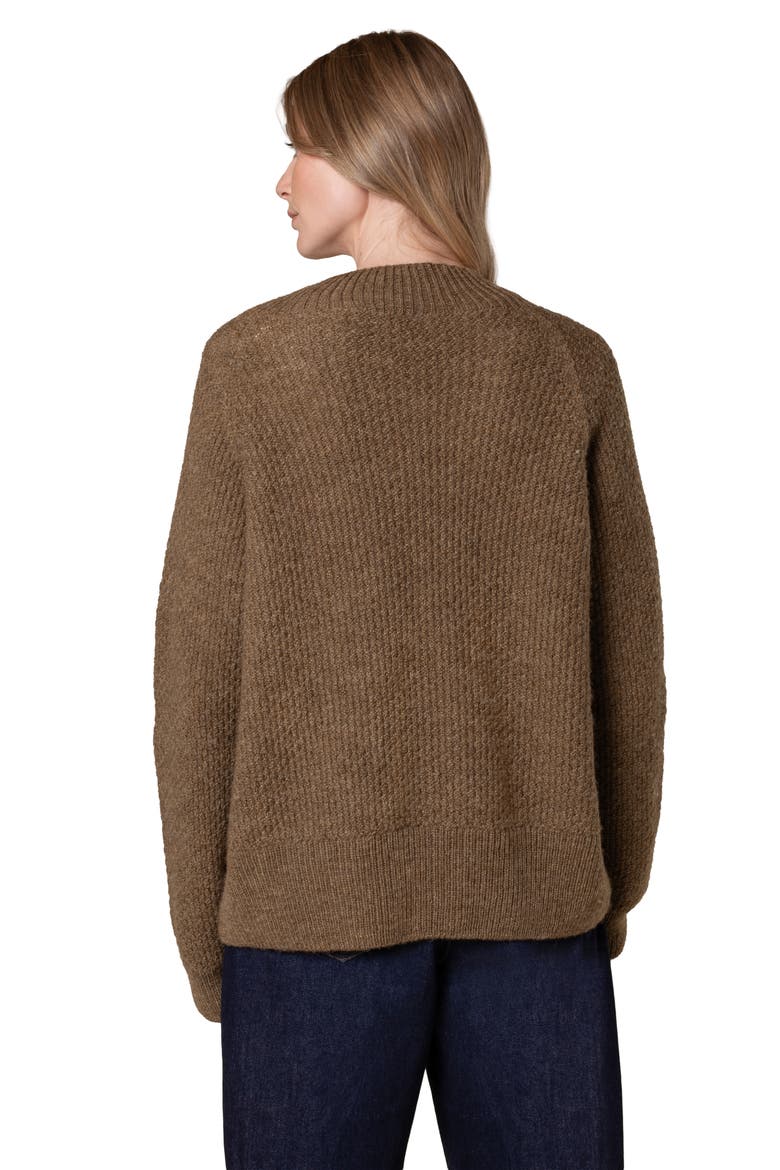 British Wool Moss Stitch Cardigan, Alternate, color, Walnut