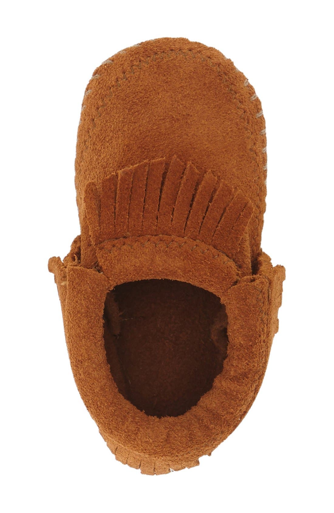 Minnetonka 
Riley
 Fringe Suede Bootie, Alternate, color, Brown Suede