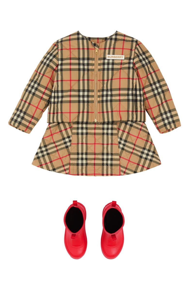 Burberry Kids' Abigail Archive Check Quilted Puffer Jacket, Alternate, color,