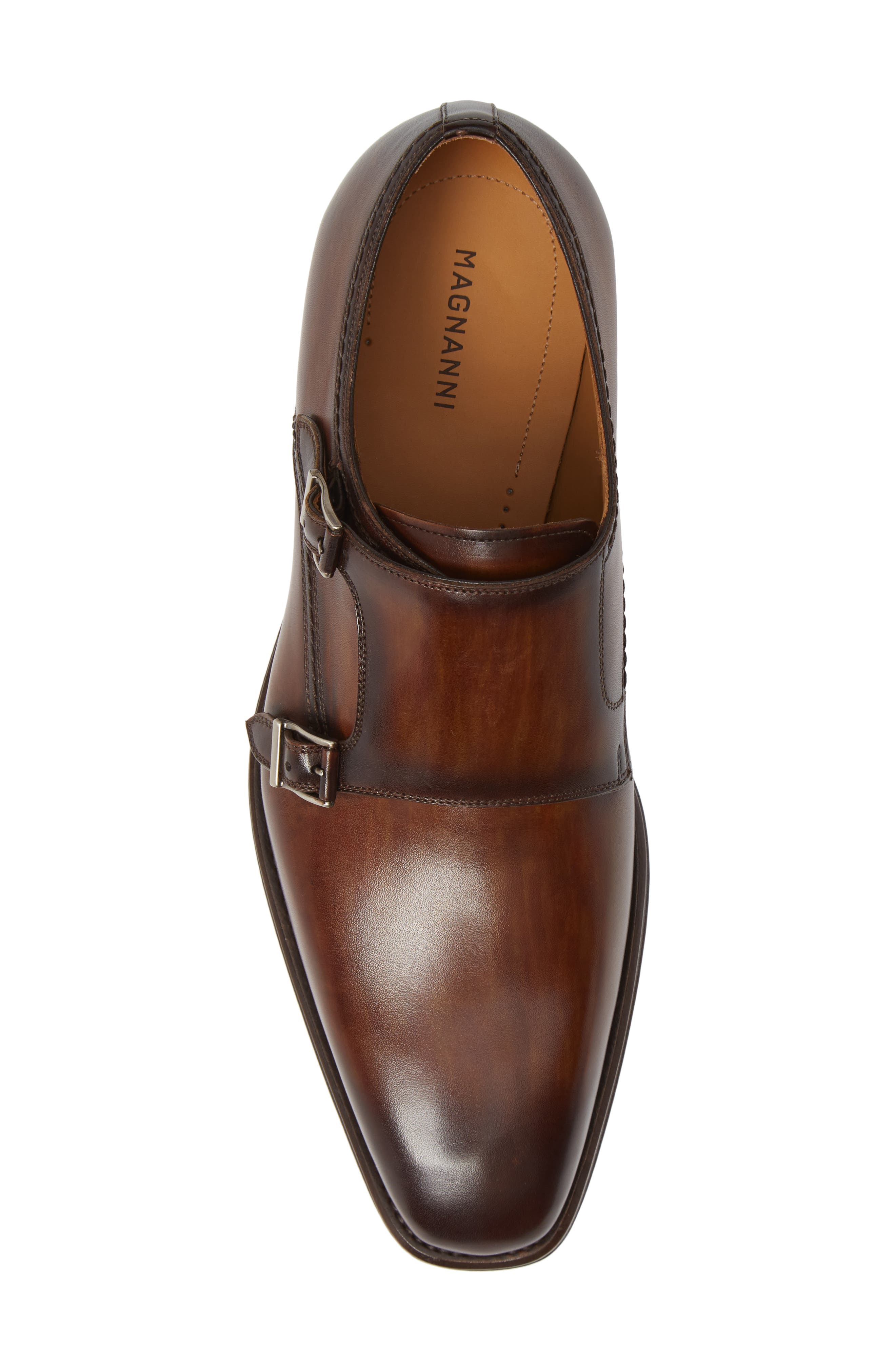 Landon Double Strap Monk Shoe, Alternate, color, TOBACCO LEATHER