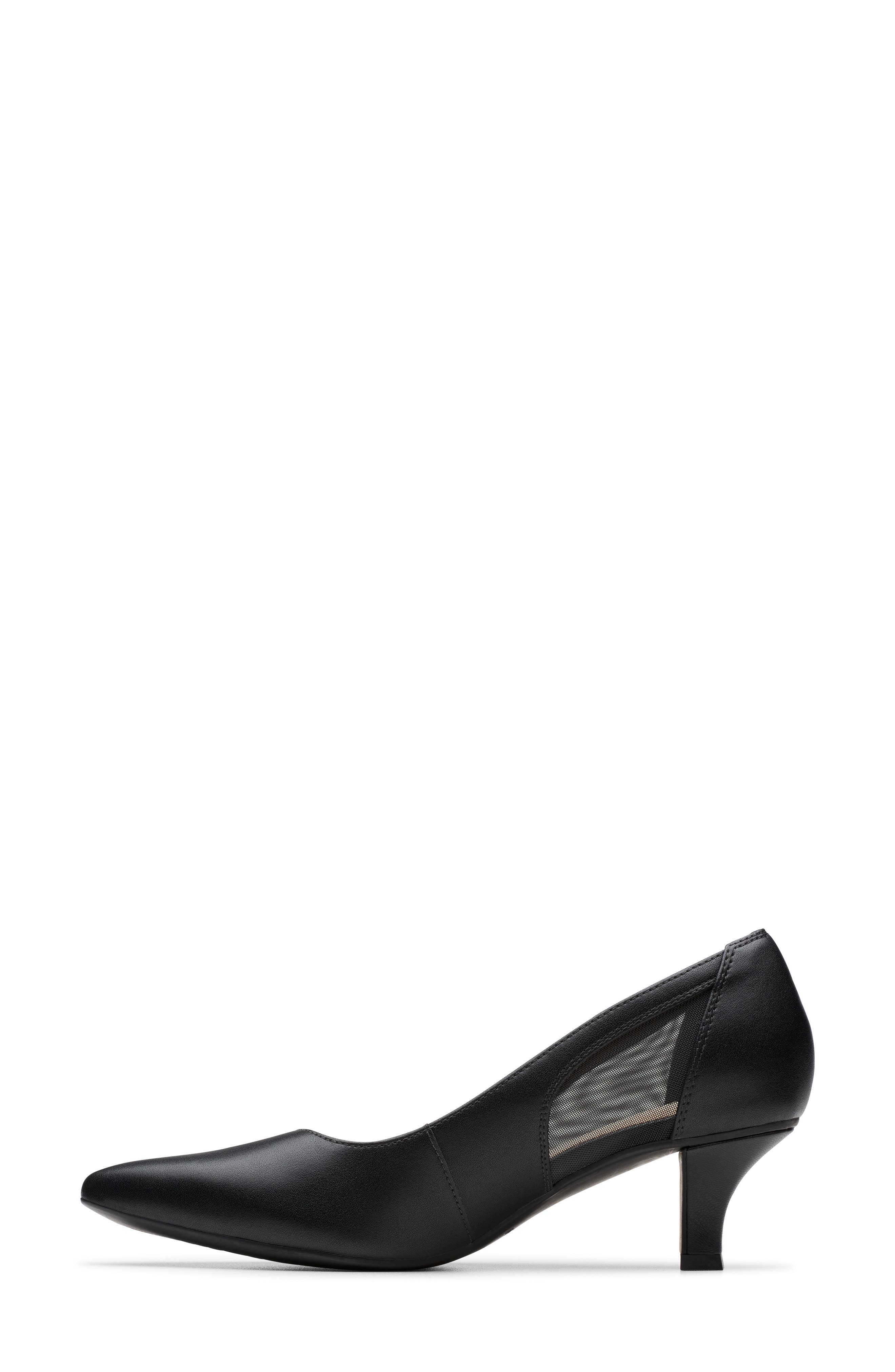 Clarks<sup>®</sup> Kepley Cora Pointed Toe Pump, Alternate, color, Black Leather