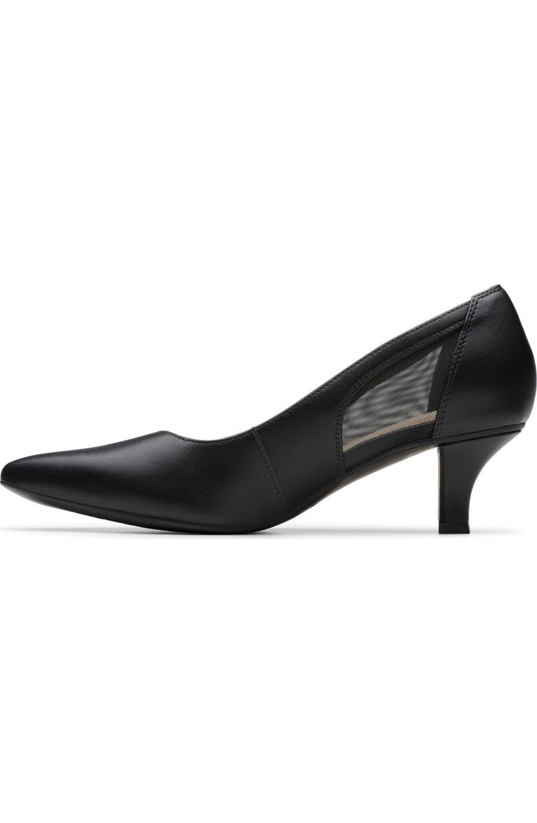 Clarks<sup>®</sup> Kepley Cora Pointed Toe Pump, Alternate, color, Black Leather